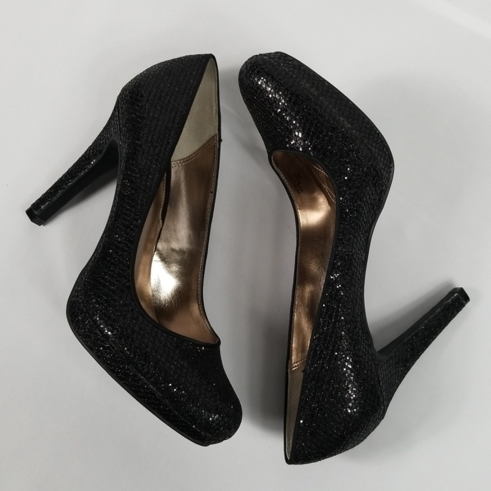 Alfani “Maddy” glitter heels